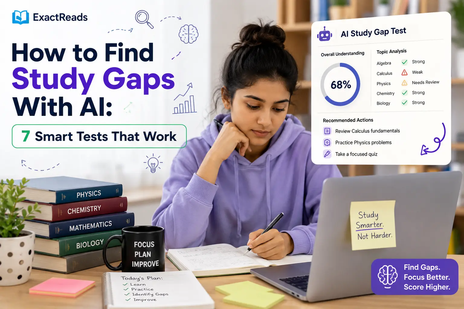 student using AI to find study gaps